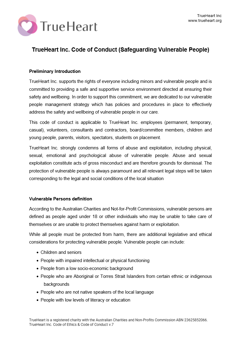 Code of Ethics and Code of Conduct, page 3 of 6