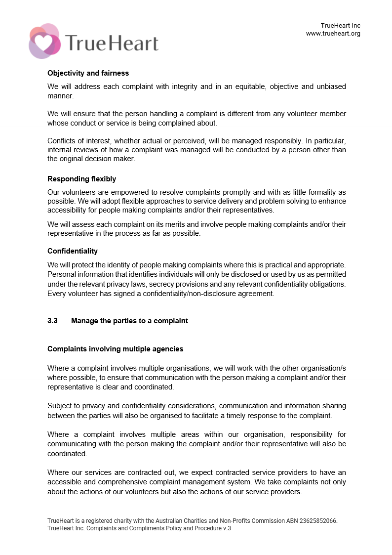 Complaints and Compliments Policy and Procedure, page 5 of 11