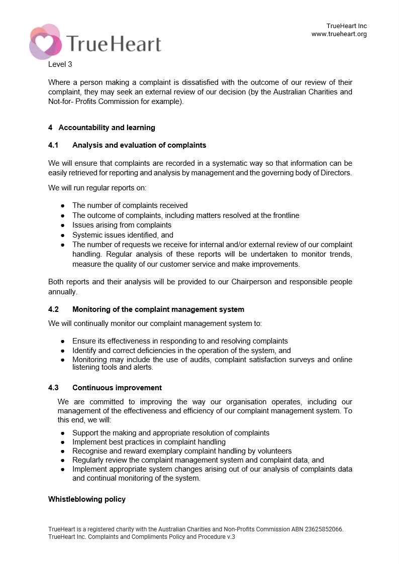 Complaints and Compliments Policy and Procedure, page 7 of 11
