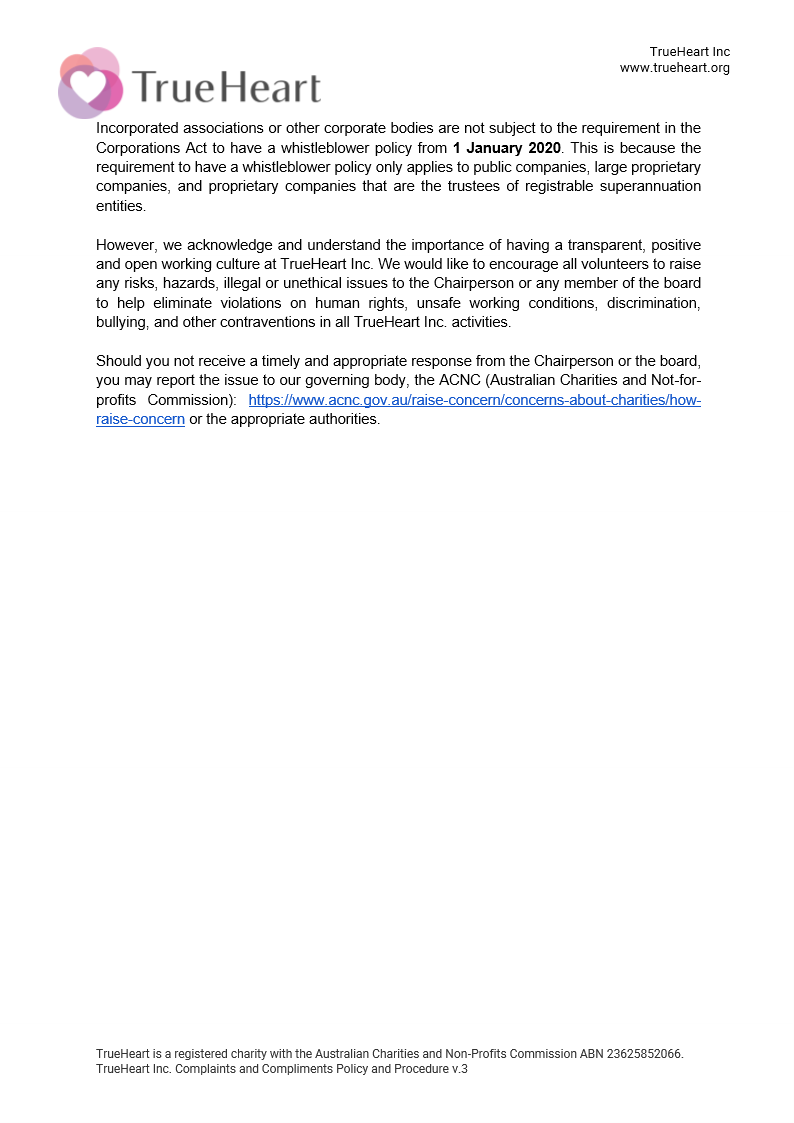 Complaints and Compliments Policy and Procedure, page 8 of 11