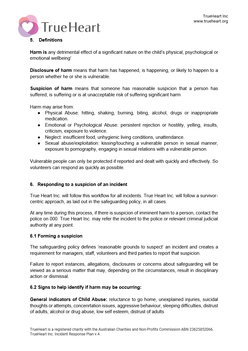 Incident Response Plan, page 2 of 5