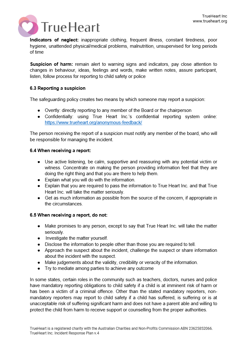 Incident Response Plan, page 3 of 5