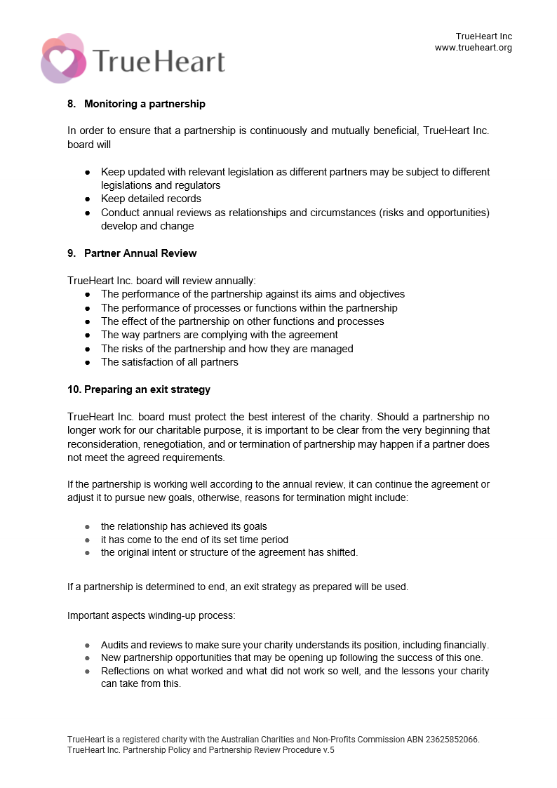 Partnership Policy and Partner Review Form, page 4 of 11