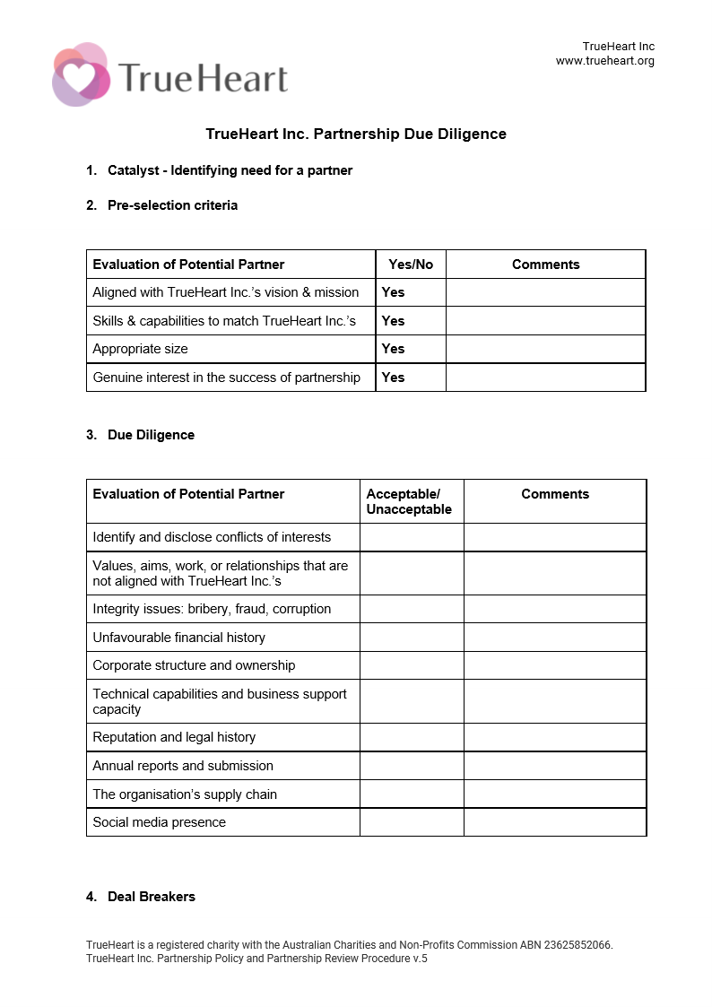 Partnership Policy and Partner Review Form, page 5 of 11