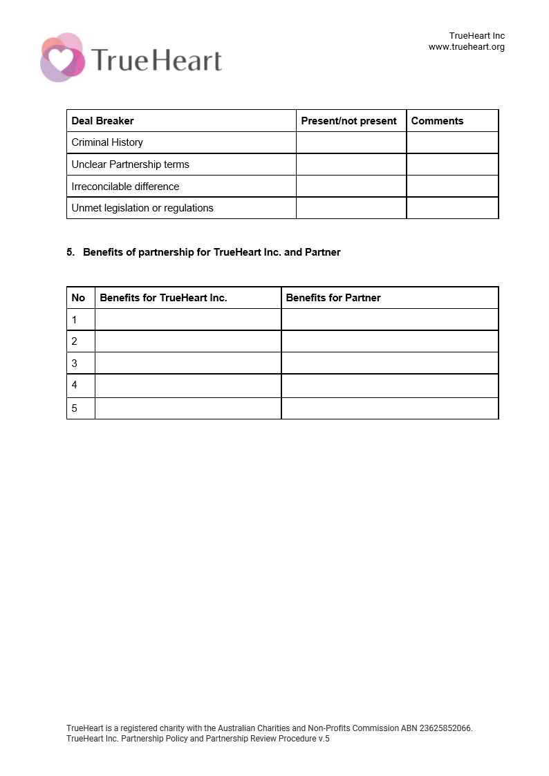 Partnership Policy and Partner Review Form, page 6 of 11