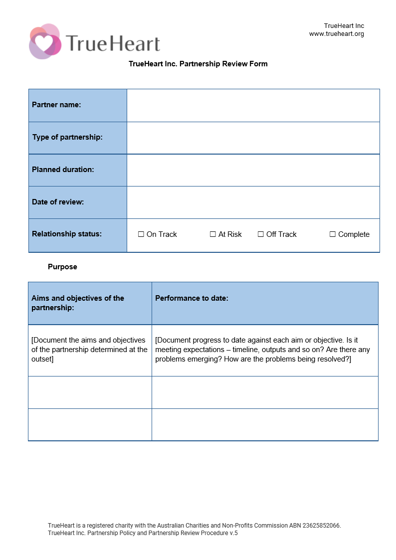 Partnership Policy and Partner Review Form, page 7 of 11
