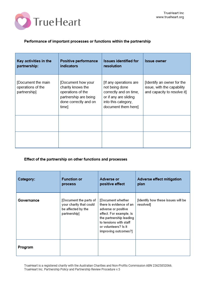 Partnership Policy and Partner Review Form, page 8 of 11
