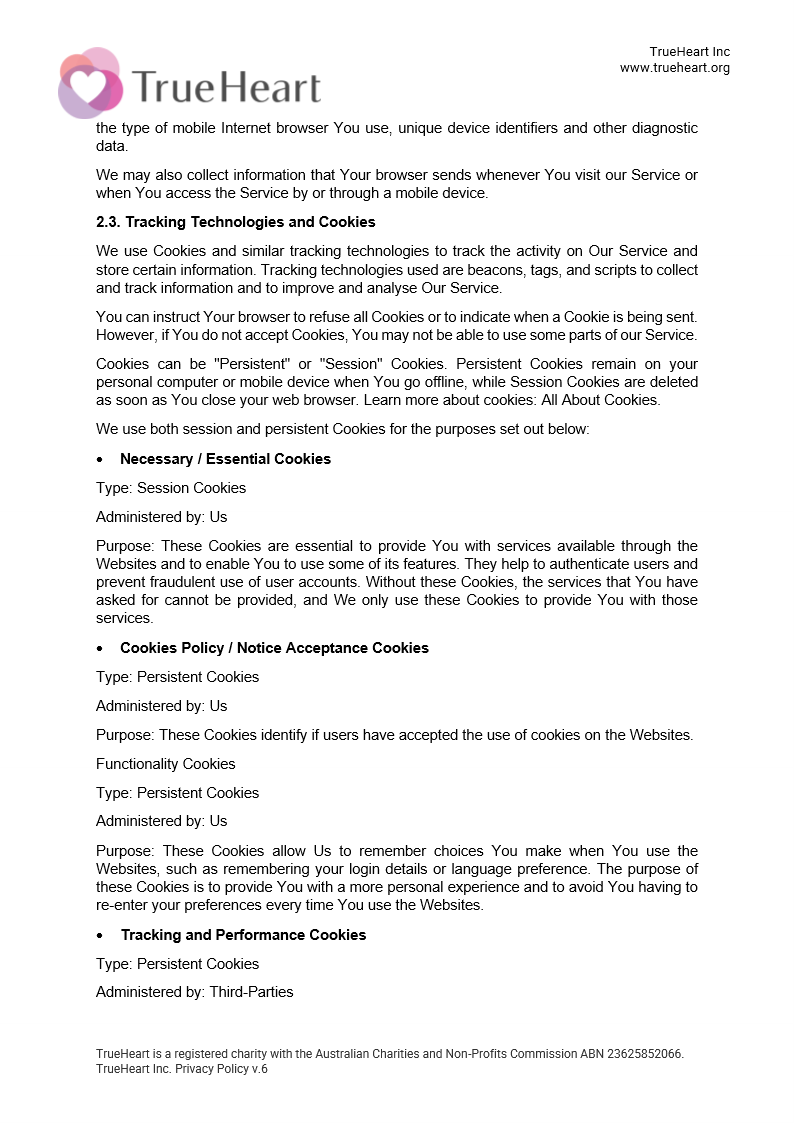 Privacy Policy, page 3 of 9