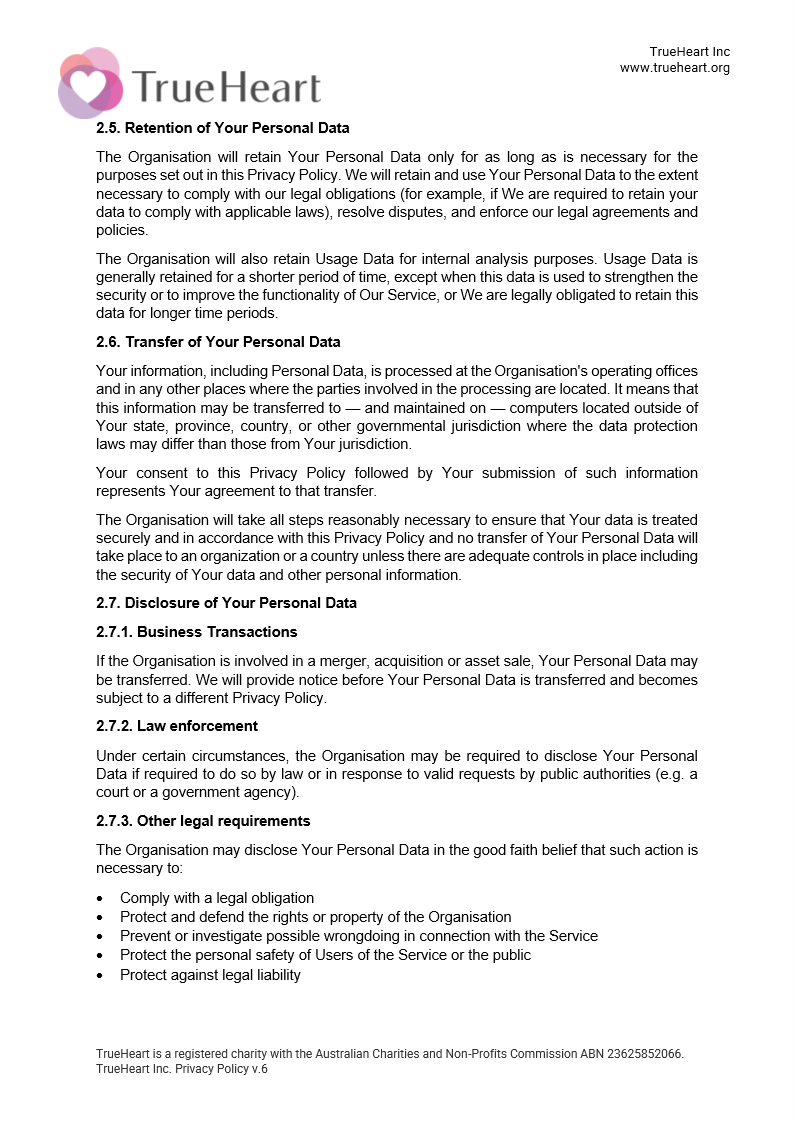 Privacy Policy, page 5 of 9