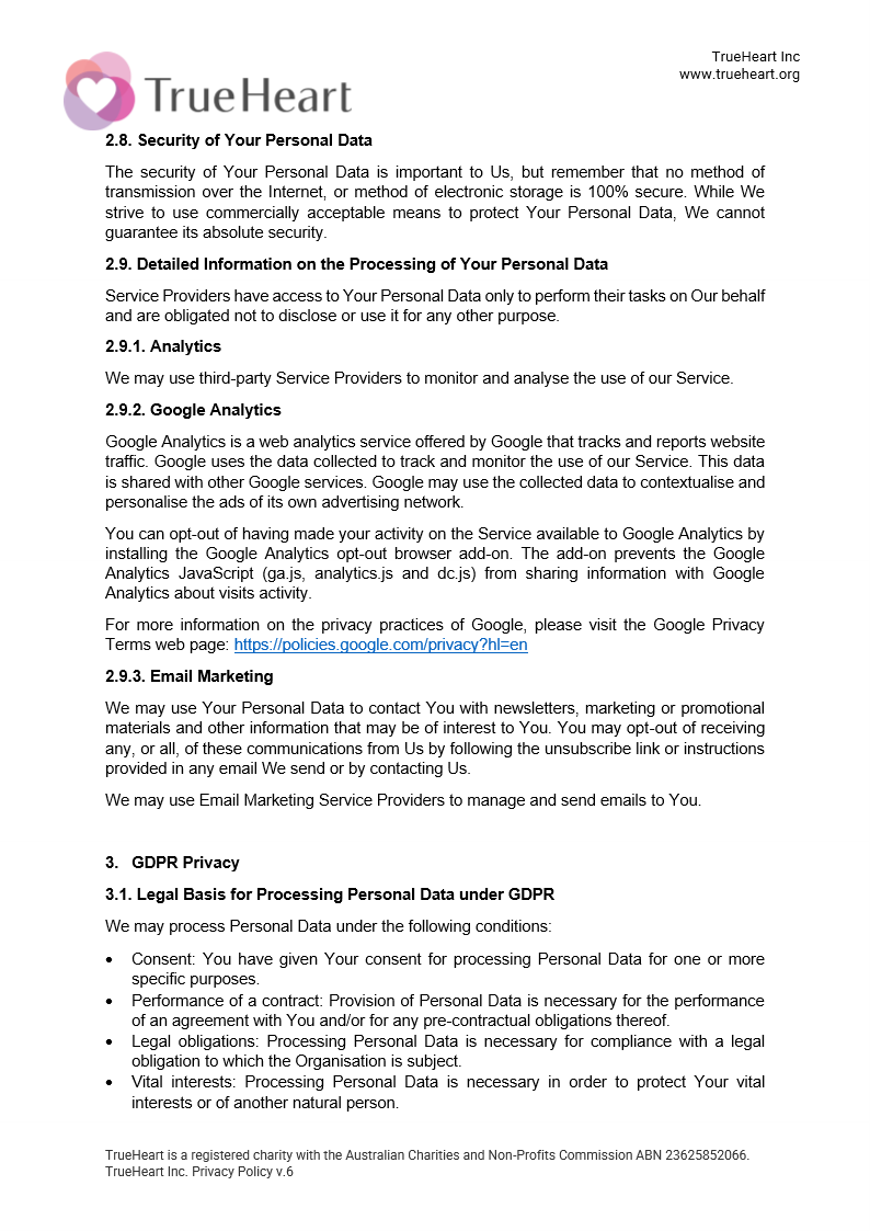 Privacy Policy, page 6 of 9