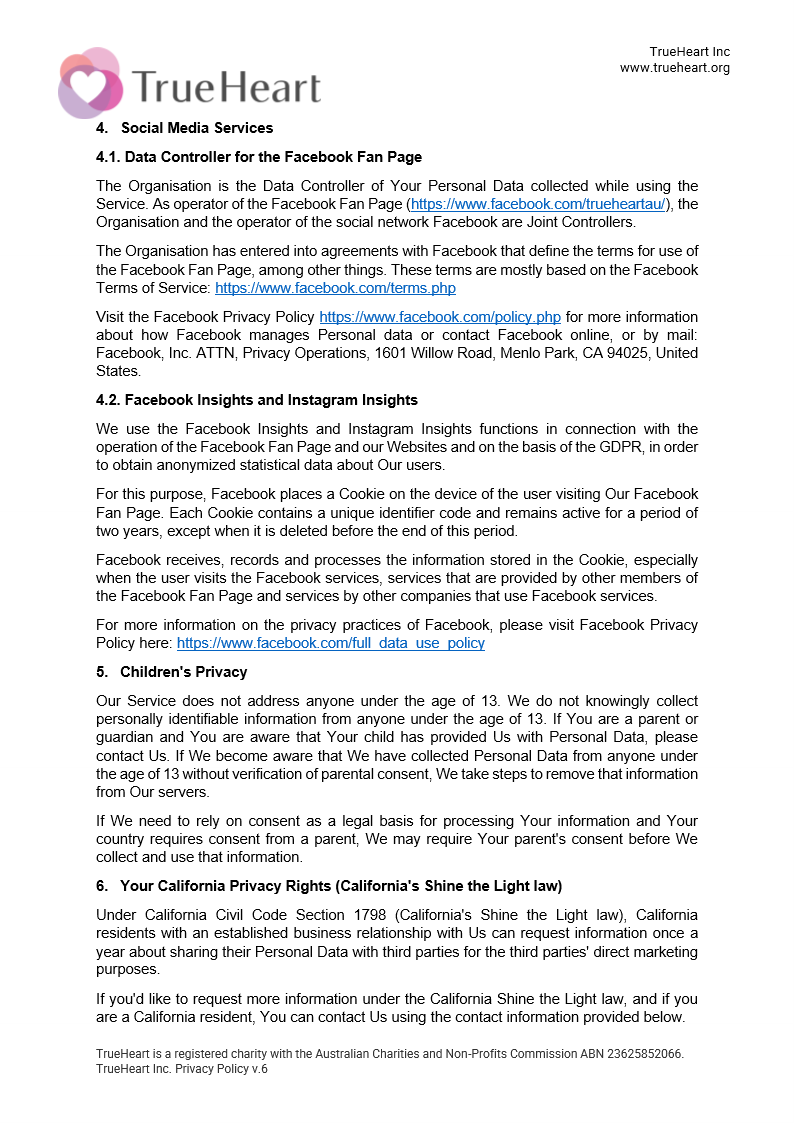 Privacy Policy, page 8 of 9