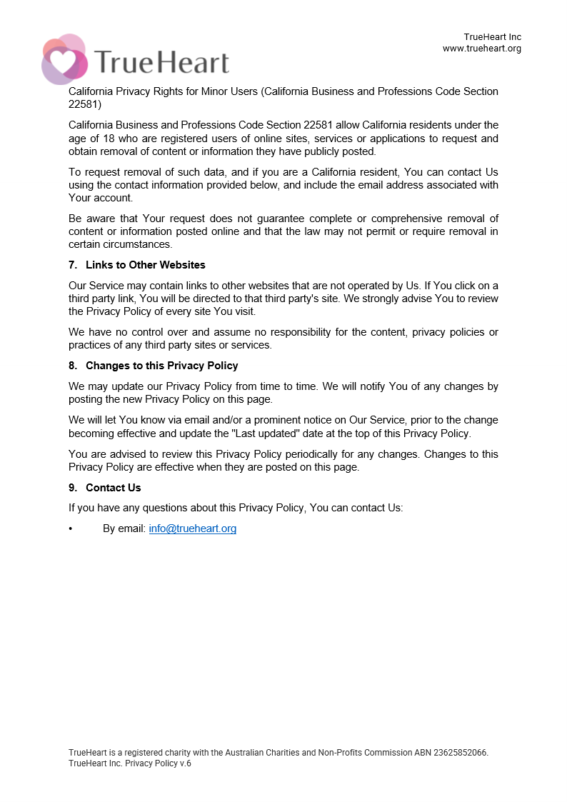 Privacy Policy, page 9 of 9