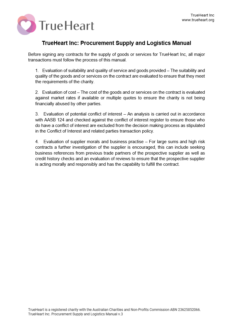 Procurement Supply and Logistics Manual, page 1 of 1