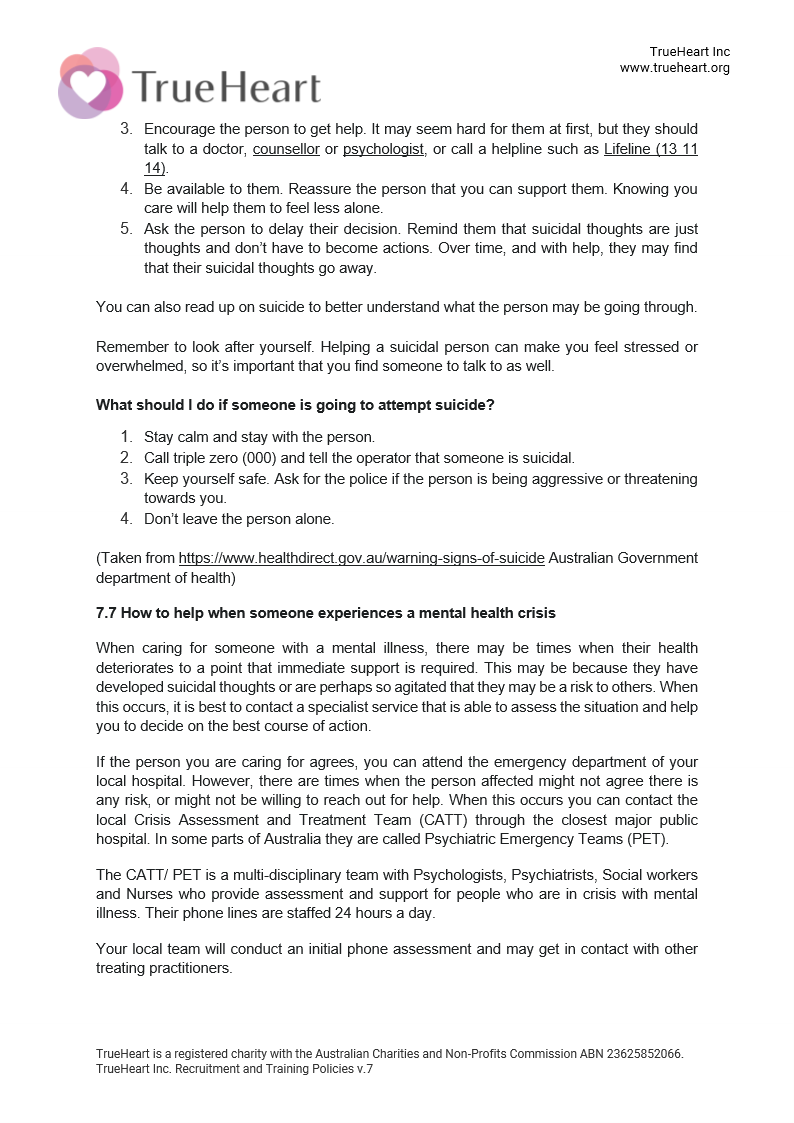 Recruitment and Training Policy, page 14 of 17