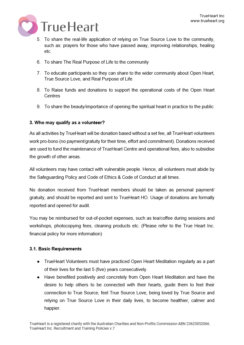 Recruitment and Training Policy, page 2 of 17