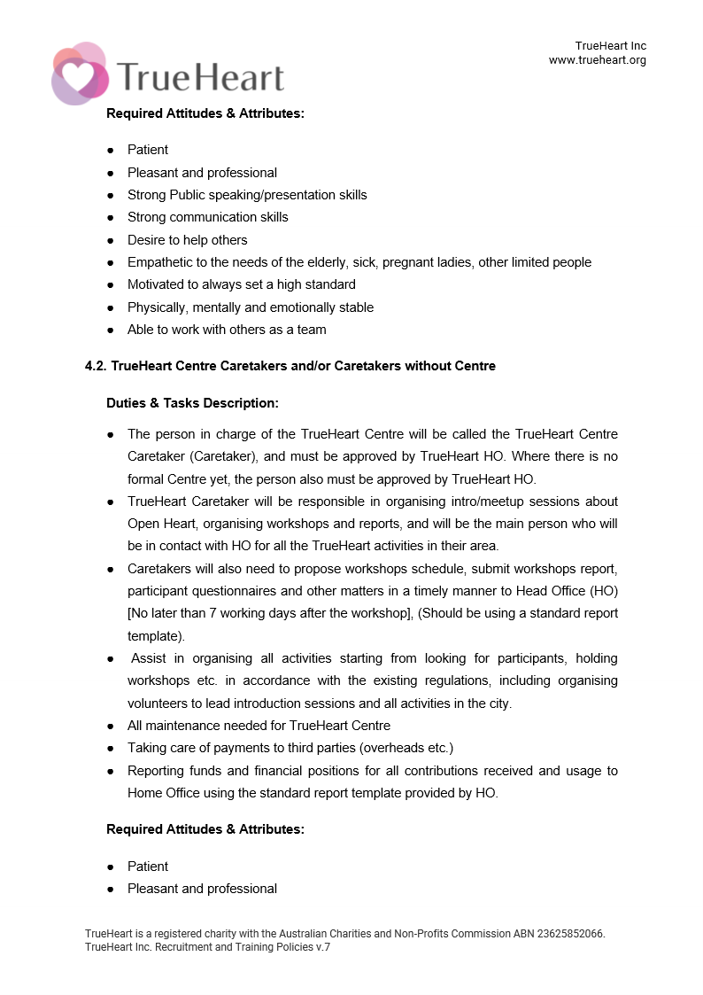 Recruitment and Training Policy, page 4 of 17