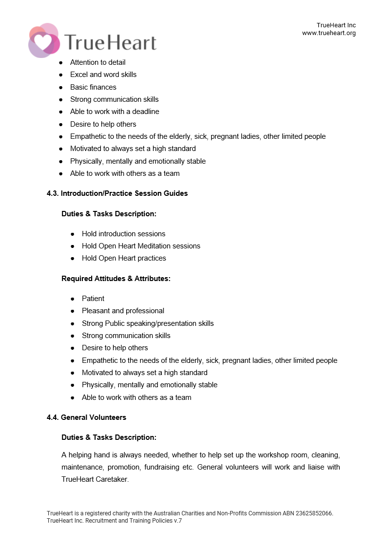 Recruitment and Training Policy, page 5 of 17