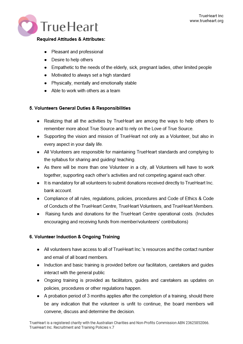 Recruitment and Training Policy, page 6 of 17
