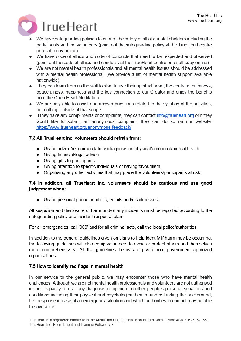 Recruitment and Training Policy, page 8 of 17