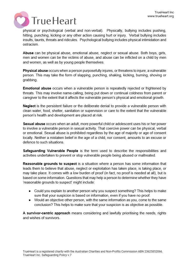 Safeguarding Policy, page 3 of 7
