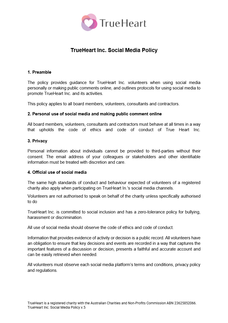 Social Media Policy, page 1 of 2