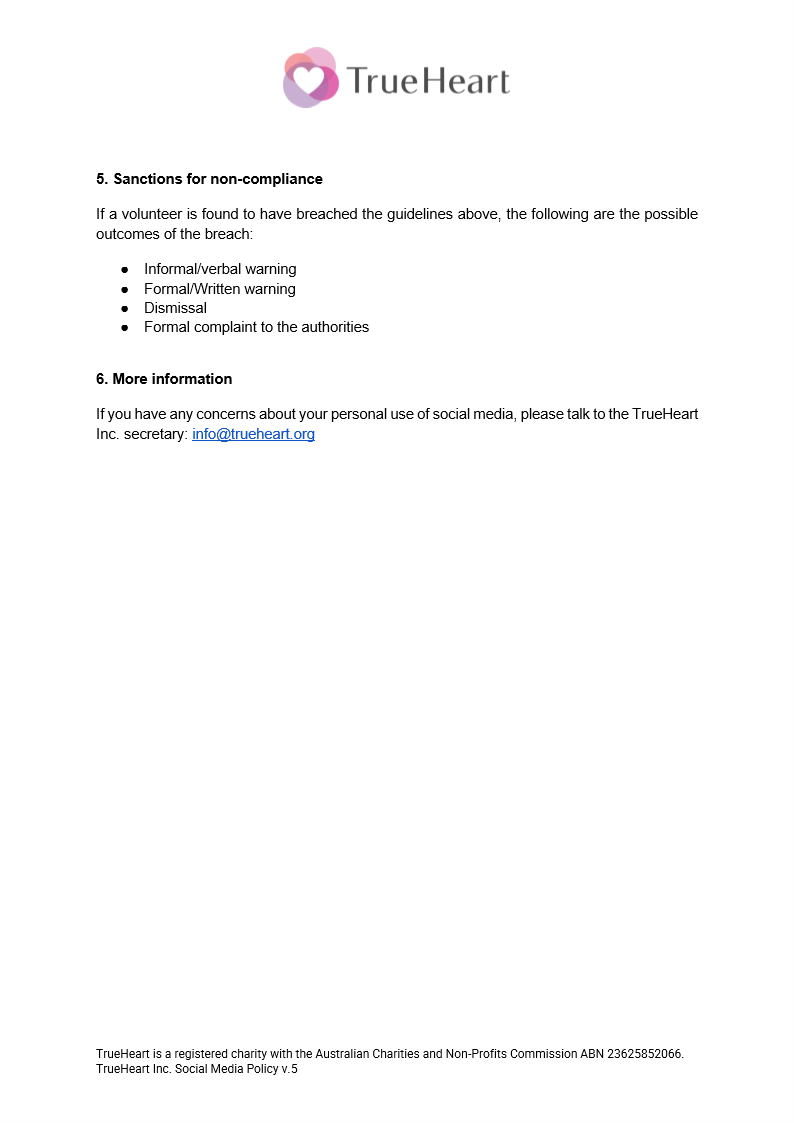 Social Media Policy, page 2 of 2